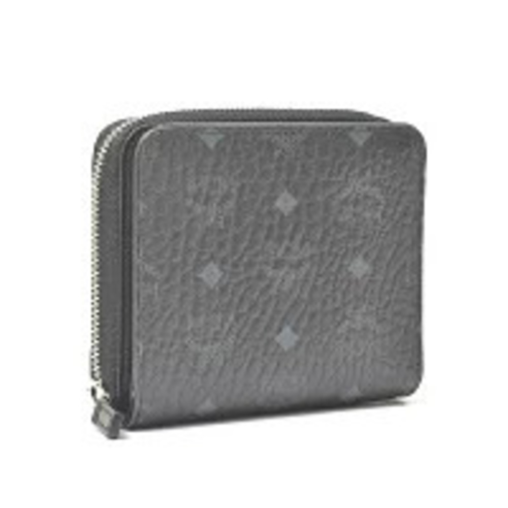 Mcm Zippered Wallet Compact Black Leather Mys View 2